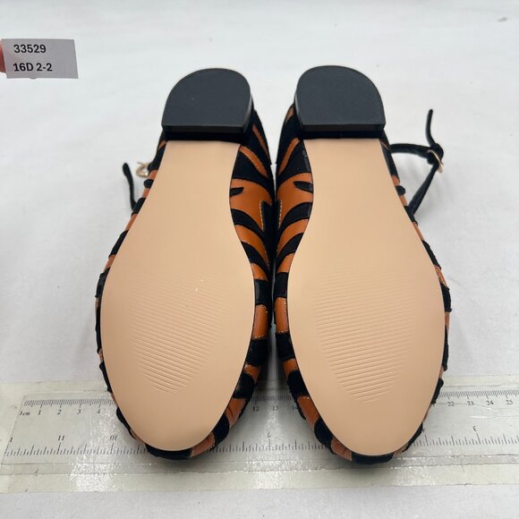 Zszszsu Leopard Chic Round Toe Strappy Chunky Low Heels Ankle T-Strap Shoes - Picture 7 of 8